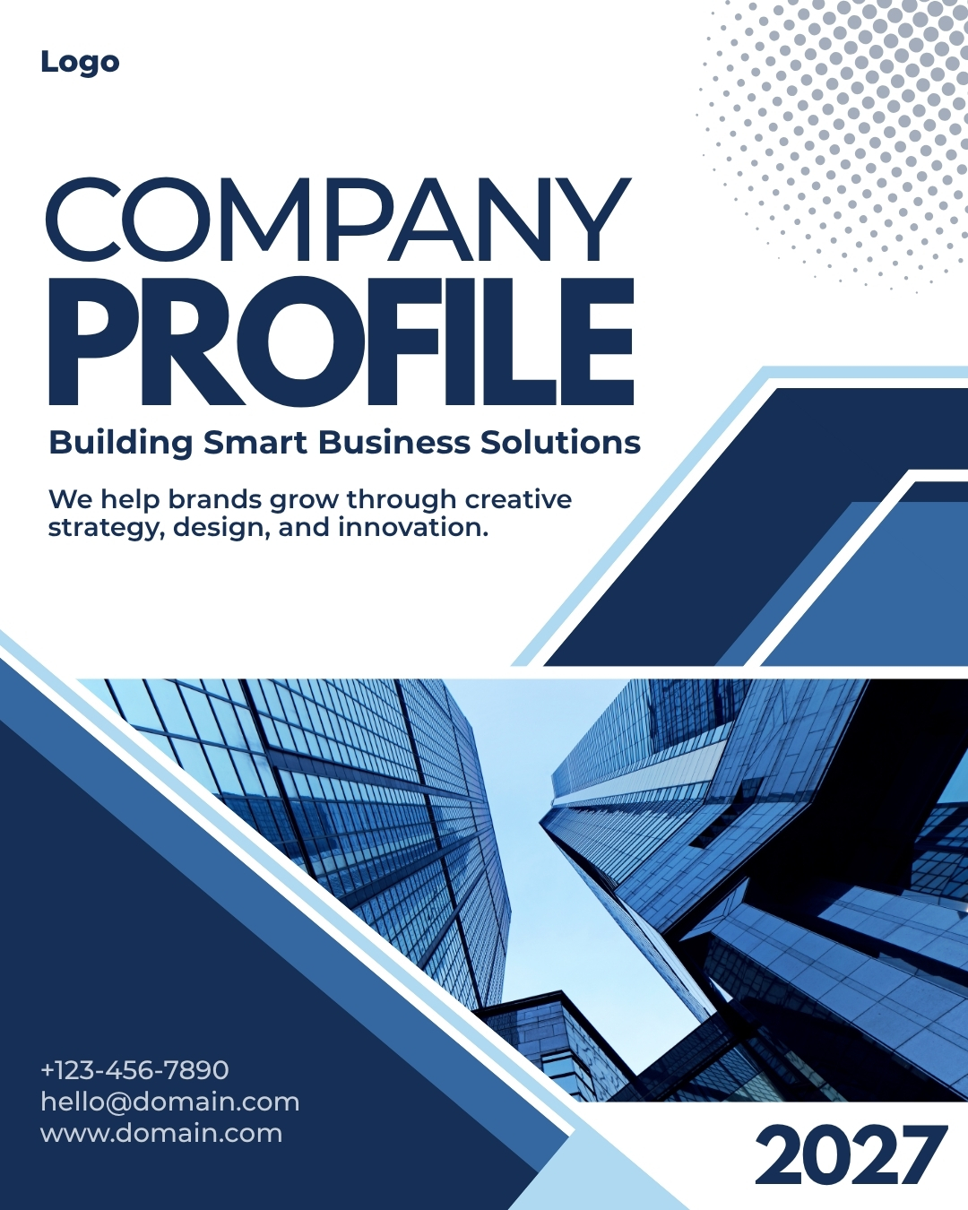 Clean layout showcasing about company details in company profile page