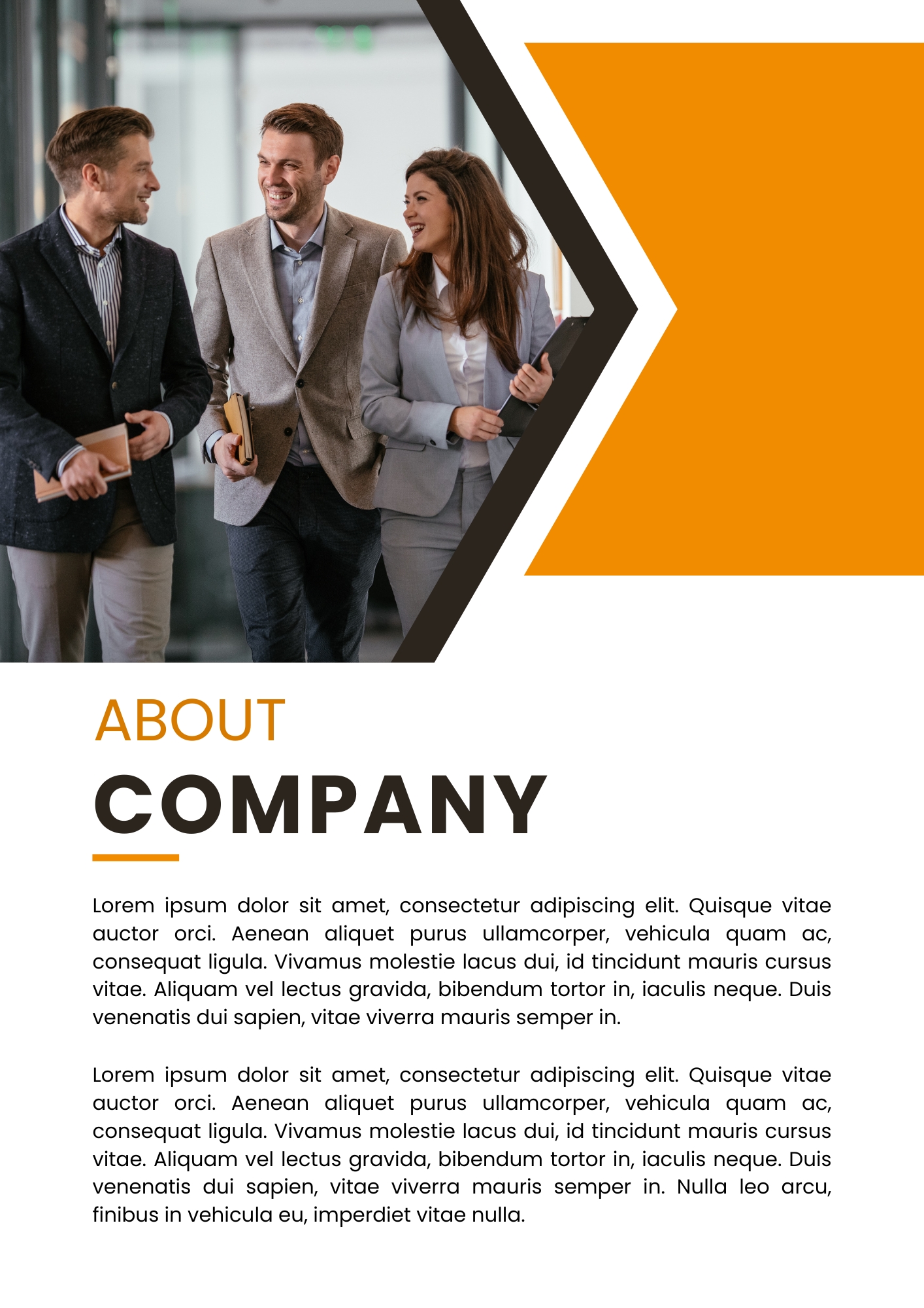 about company page in a business profile