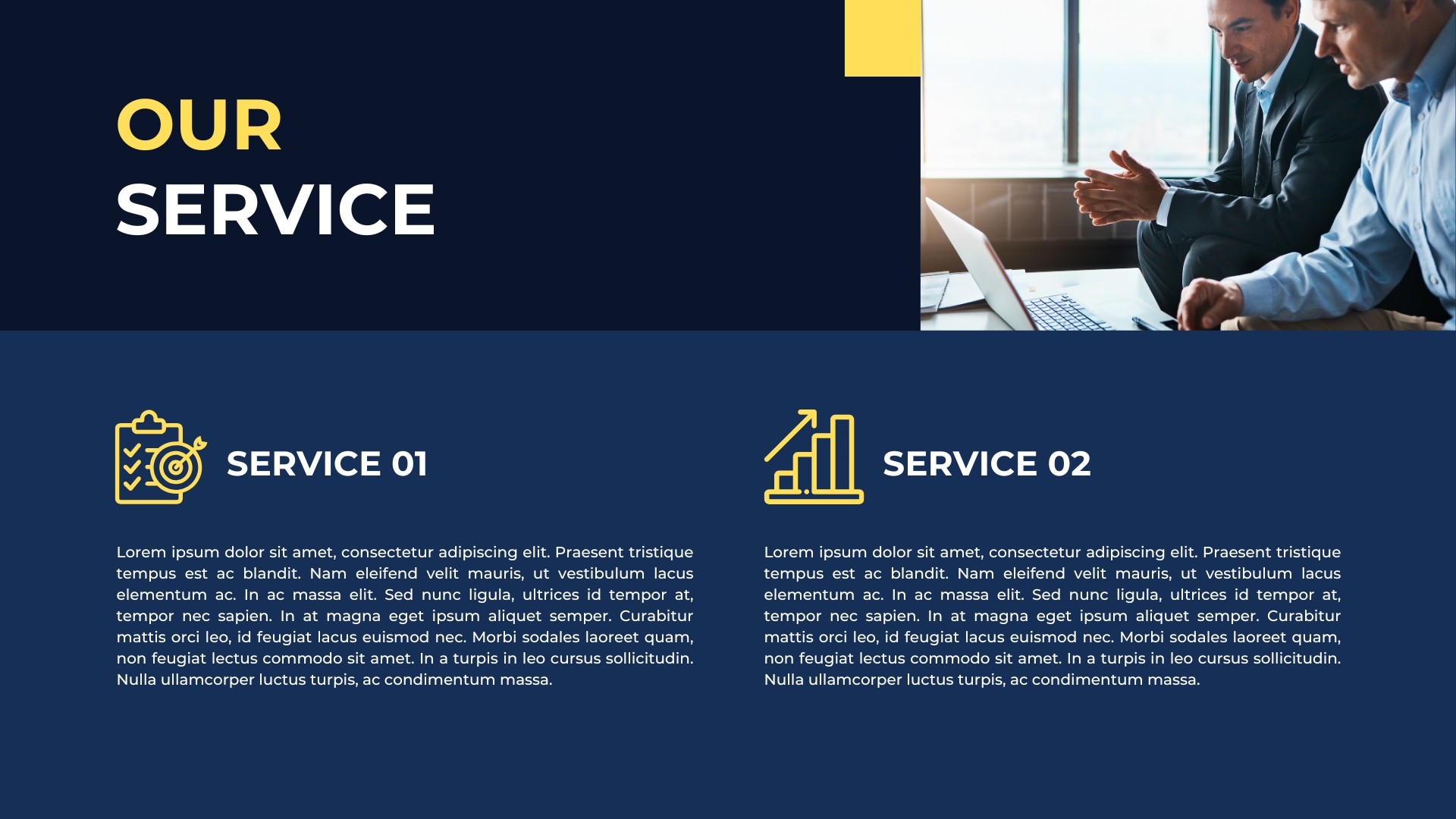 how to write company profile services